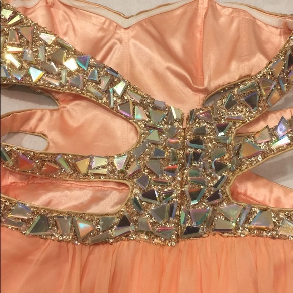 La femmeDress strapless coral strapless w/cutouts - Picture 5 of 8